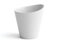 A simple white ceramic pot with a subtle shadow on a plain white background Royalty Free Stock Photo