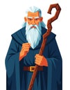 Wise Old Wizard Sorcerer Mage Character Fantasy Roleplay Staff Royalty Free Stock Photo