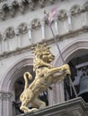 architecture detail lion gothic tower of the cathedral of messina