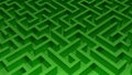 3d green maze labyrinth background with metallic and glossy effect texture Royalty Free Stock Photo