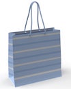 Bag with handles for purchase in the shop with decoration of delicate striped colors