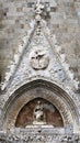 triangular apse in gothic style of the door of the cathedral of messina Royalty Free Stock Photo