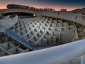 view of the upper floors from the setas in seville spain Royalty Free Stock Photo