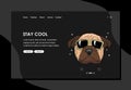 Animal landing page with flat simple design. Modern flat design concept of web page design for website and mobile website. Easy to