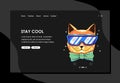 Animal landing page with flat simple design. Modern flat design concept of web page design for website and mobile website. Easy to Royalty Free Stock Photo