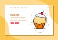 Cupcake landing page with flat simple design. Modern flat design concept of web page design for website and mobile website. Easy