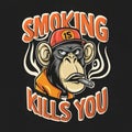 A naughty monkey who likes to smoke