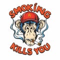 A naughty monkey who likes to smoke