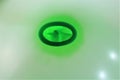 An image of a detail of a green balloon ring hole Royalty Free Stock Photo