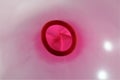 An image of a detail of a red balloon ring hole Royalty Free Stock Photo