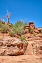 Detail steps in red rock desert hiking Royalty Free Stock Photo