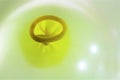 An image of a detail of a yellow balloon ring hole Royalty Free Stock Photo