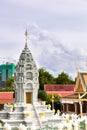 Image of details in the King palace of Cambodia. Detail of the architecture. Graveyard monument. Traditional building in Khmer bud