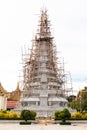 Image of details in the King palace of Cambodia. Graveyard monument. Traditional building in Khmer buddhist cemetery under restora