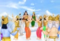 Devas and Asuras worshipping Lord Shiva