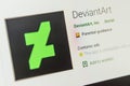 DeviantArt App Icon. Selective focus. Royalty Free Stock Photo