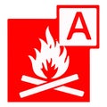 class A fire for fire safety and fire Safety icons with Fire Classes Fire Hazard-01