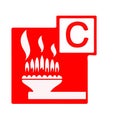 class C fire for fire safety and fire Safety icons with Fire Classes Fire Hazard