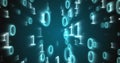 Image of digital binary coding data processing over dark background Royalty Free Stock Photo