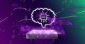 Image of digital brain with ai text over binary coding Royalty Free Stock Photo