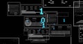 Image of digital data processing and binary coding over black background Royalty Free Stock Photo