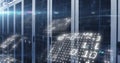 Image of digital data processing over computer servers Royalty Free Stock Photo