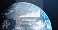 Image of digital data processing over globe on dark background Royalty Free Stock Photo