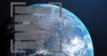 Image of digital data processing over globe on dark background Royalty Free Stock Photo