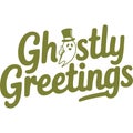 Ghostly Greetings Halloween Design Graphic Royalty Free Stock Photo