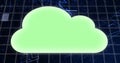 Image of digital icons and binary coding data processing over dark background Royalty Free Stock Photo