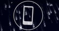 Image of digital smartphone icon, binary coding and data processing Royalty Free Stock Photo