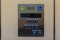 Image of disabled lift button. Stainless steel elevator panel push buttons for blind and disability people. Push Button For the di Royalty Free Stock Photo