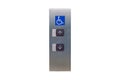 Image of disabled lift button. Stainless steel elevator panel push buttons for blind and disability people. Push Button For the di Royalty Free Stock Photo