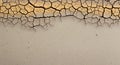 Dry cracked earth meets smooth parched soil Royalty Free Stock Photo