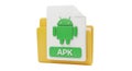 Android apk file icon in folder represents app installation package and mobile software development Royalty Free Stock Photo