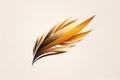 Golden feather logo icon illustration design template Royalty Free Stock Photo