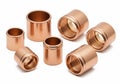 Assorted copper pipe fittings and connectors in various sizes and designs Royalty Free Stock Photo