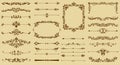 Vintage Ornate Frames and Text Dividers Vector Set Royalty Free Stock Photo