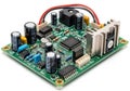 Circuit board with multiple electronic components and connectors for embedded systems Royalty Free Stock Photo