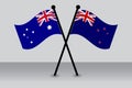 Crossed flags of Australia and New Zealand Illustrating Diplomacy. Australia Combined with New Zealand Isolated Flag. Royalty Free Stock Photo