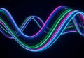 Colorful Neon Wave Light on Dark Background Royalty Free Stock Photo