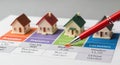 comparing property values with miniature houses Royalty Free Stock Photo