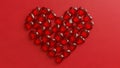 Heart Shape Formed by Red Gems Royalty Free Stock Photo