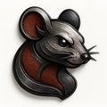 Metallic Mouse Head with Brown Textured Inlay rodent Royalty Free Stock Photo