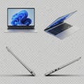 Modern laptop from different angles isolated on white background isolated on white background Royalty Free Stock Photo