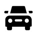 Simple black car icon on white background representing transportation Royalty Free Stock Photo