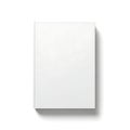 Minimalist plain white vertical rectangular book or cover mockup on white background Royalty Free Stock Photo