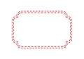 Dashed red rounded rectangle outline with corner arcs on a plain background Royalty Free Stock Photo