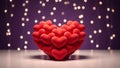 Stack of Red Hearts on Stage Royalty Free Stock Photo