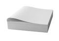 A stack of neatly arranged white paper sheets on a flat surface. isolated on transparent background Royalty Free Stock Photo